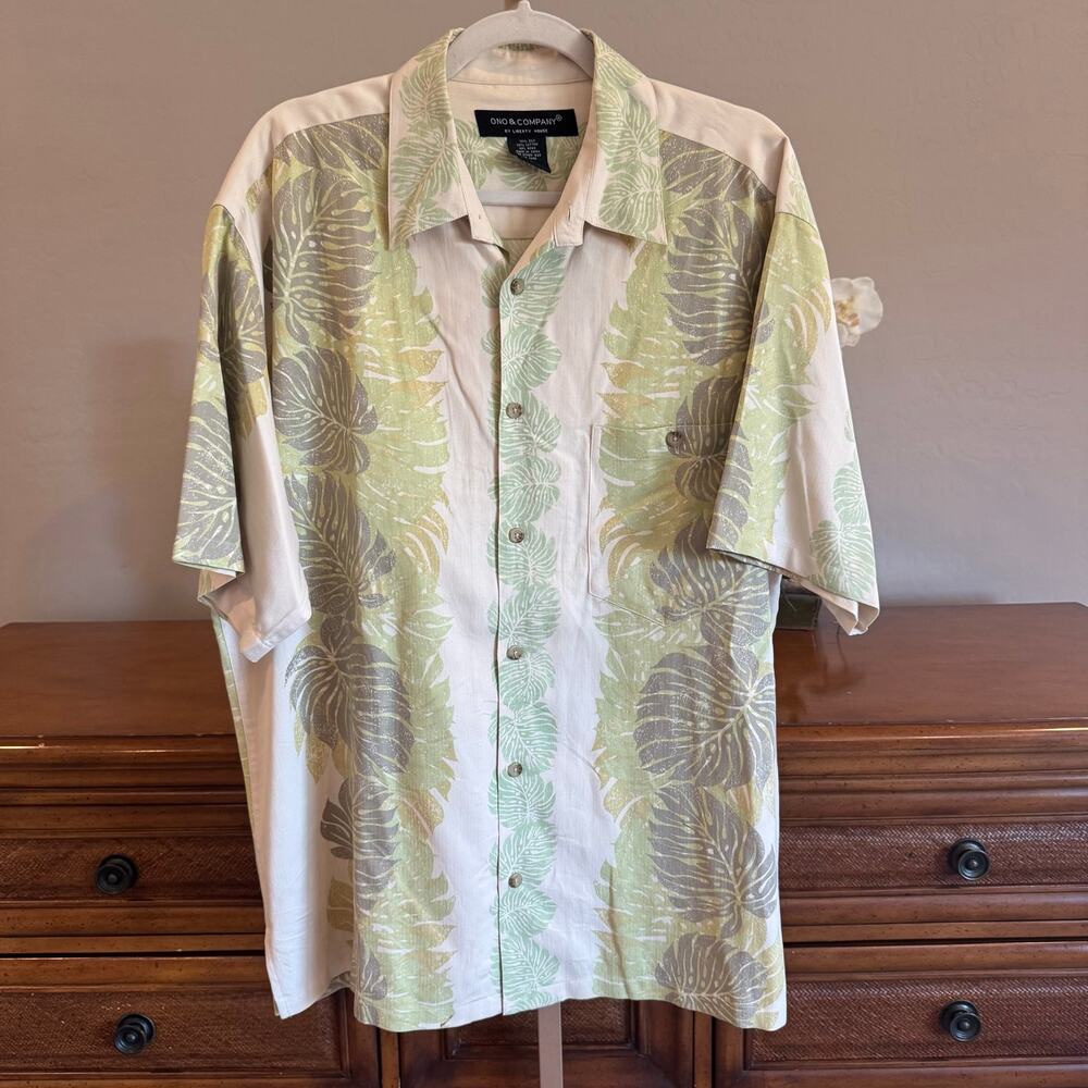 Vintage Ono & Company Liberty House Hawaii Silk Blend Aloha Shirt L